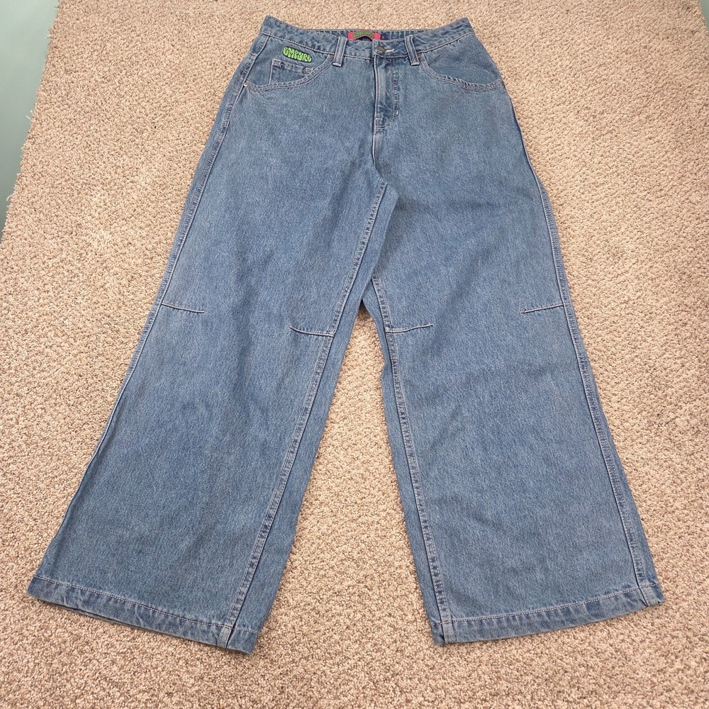 Empyre Womens Relaxed Loose Fit Ultra Wide Leg Skater Jeans Size 6 Blue Denim